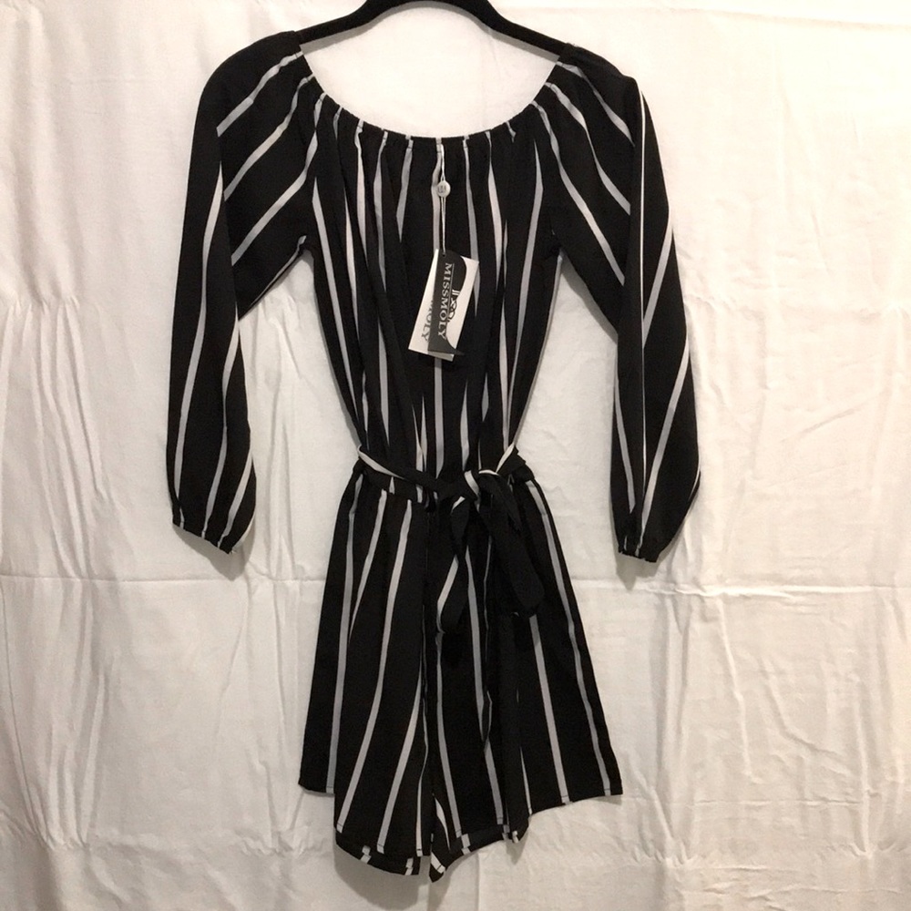 NWT black/white romper | S